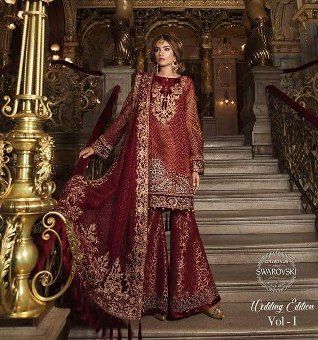 Dulhan Dress In Maroon Red Color Model# C 1720