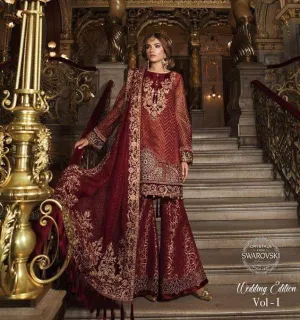 Dulhan Dress In Maroon Red Color Model# C 1720