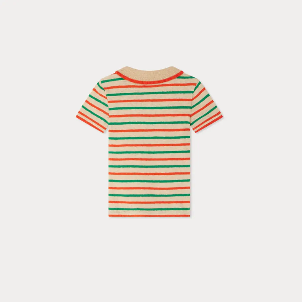 Edelyne striped polo collar t-shirt