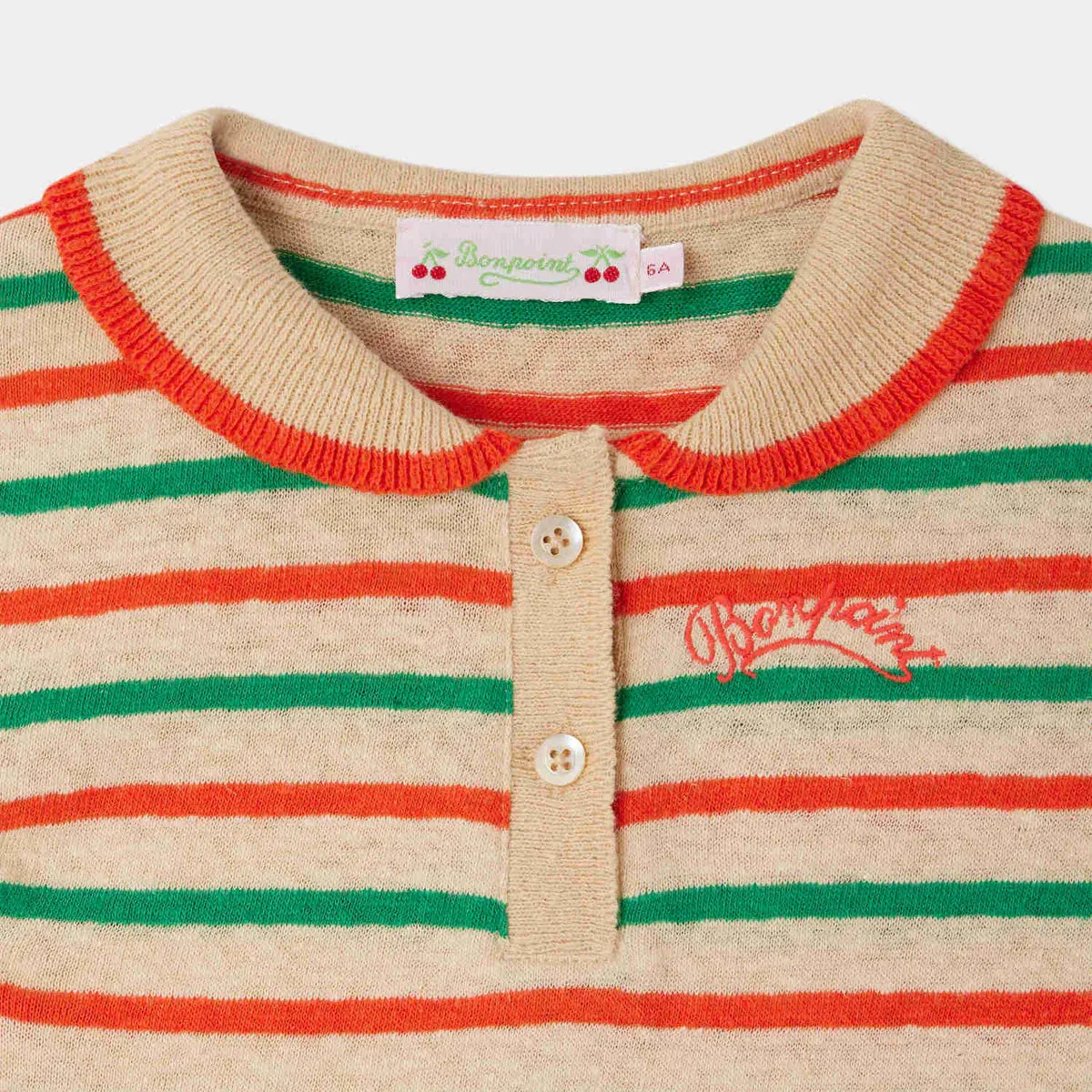 Edelyne striped polo collar t-shirt