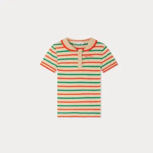 Edelyne striped polo collar t-shirt