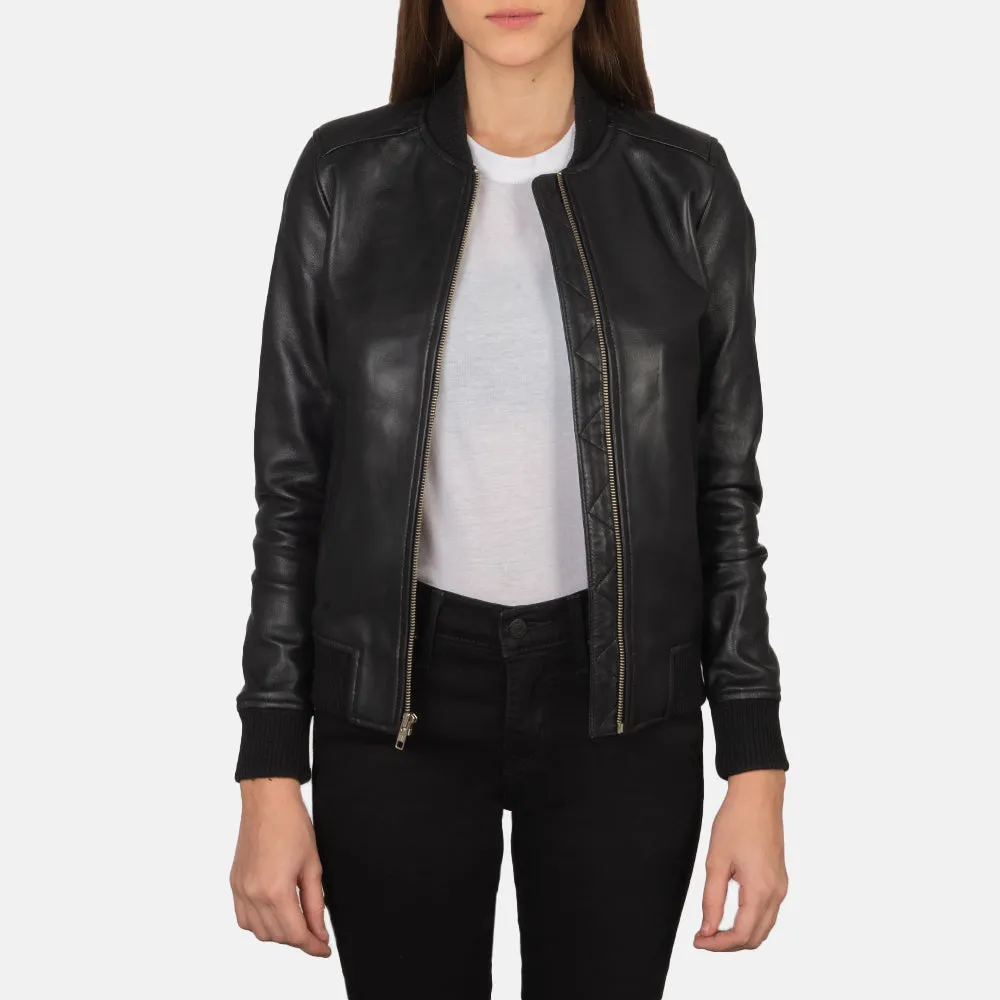 Eden Leather Bomber Jacket
