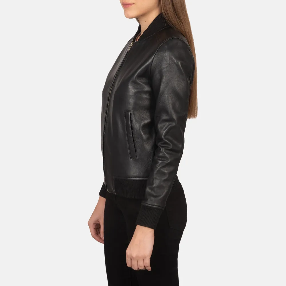 Eden Leather Bomber Jacket