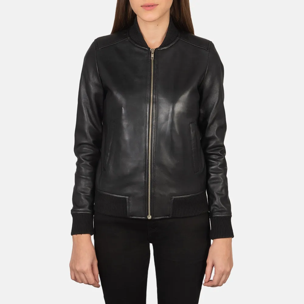 Eden Leather Bomber Jacket