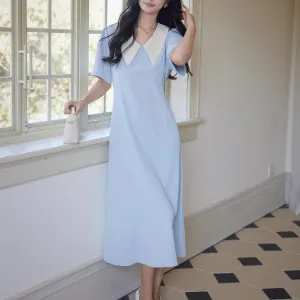 Elegant Cotton Poplin A-Line T-Shirt Dress for Women