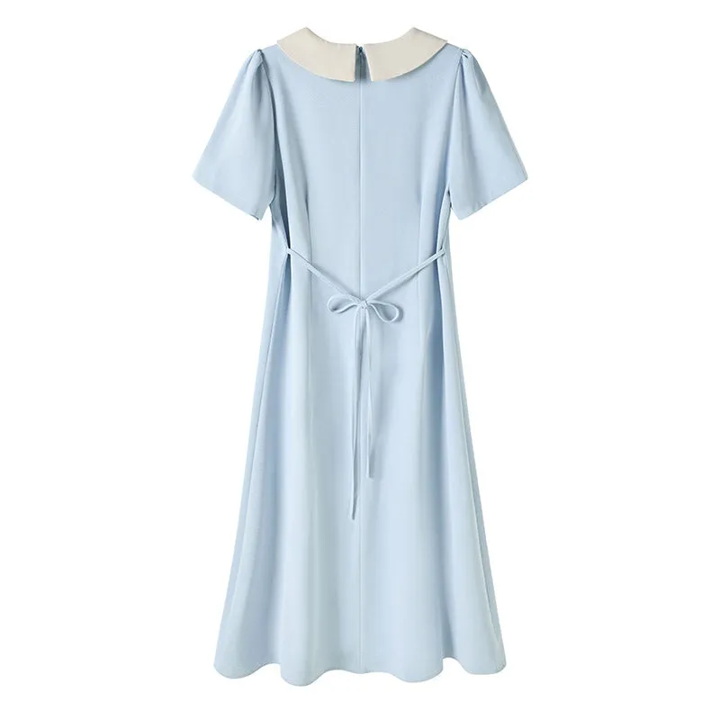 Elegant Cotton Poplin A-Line T-Shirt Dress for Women