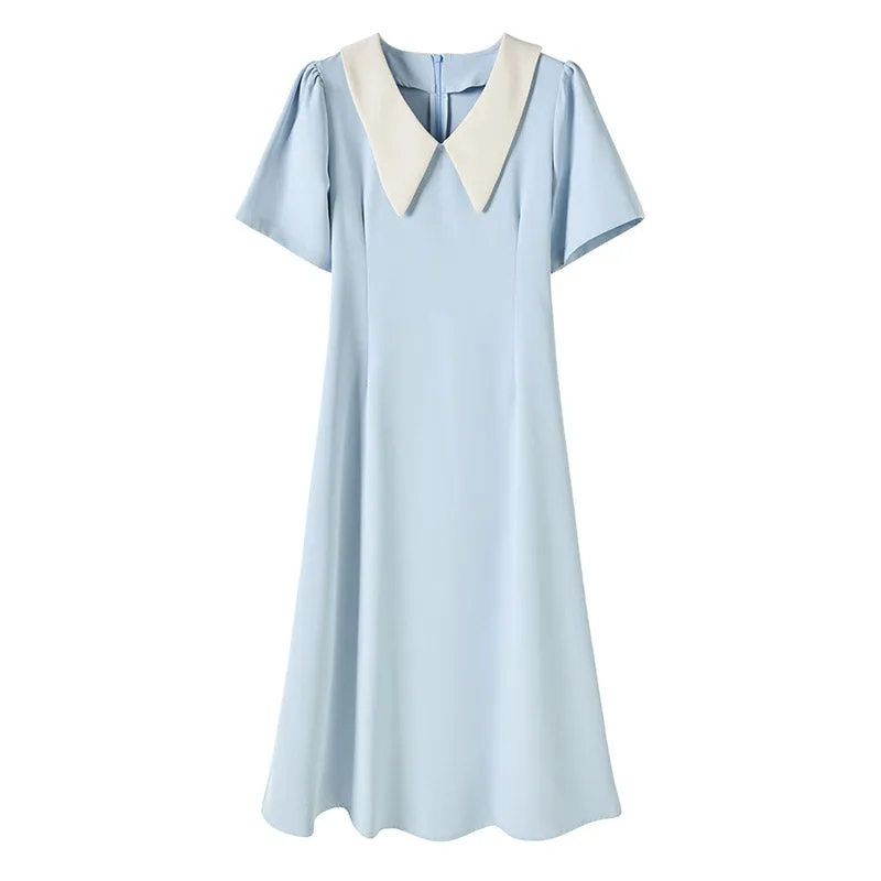 Elegant Cotton Poplin A-Line T-Shirt Dress for Women