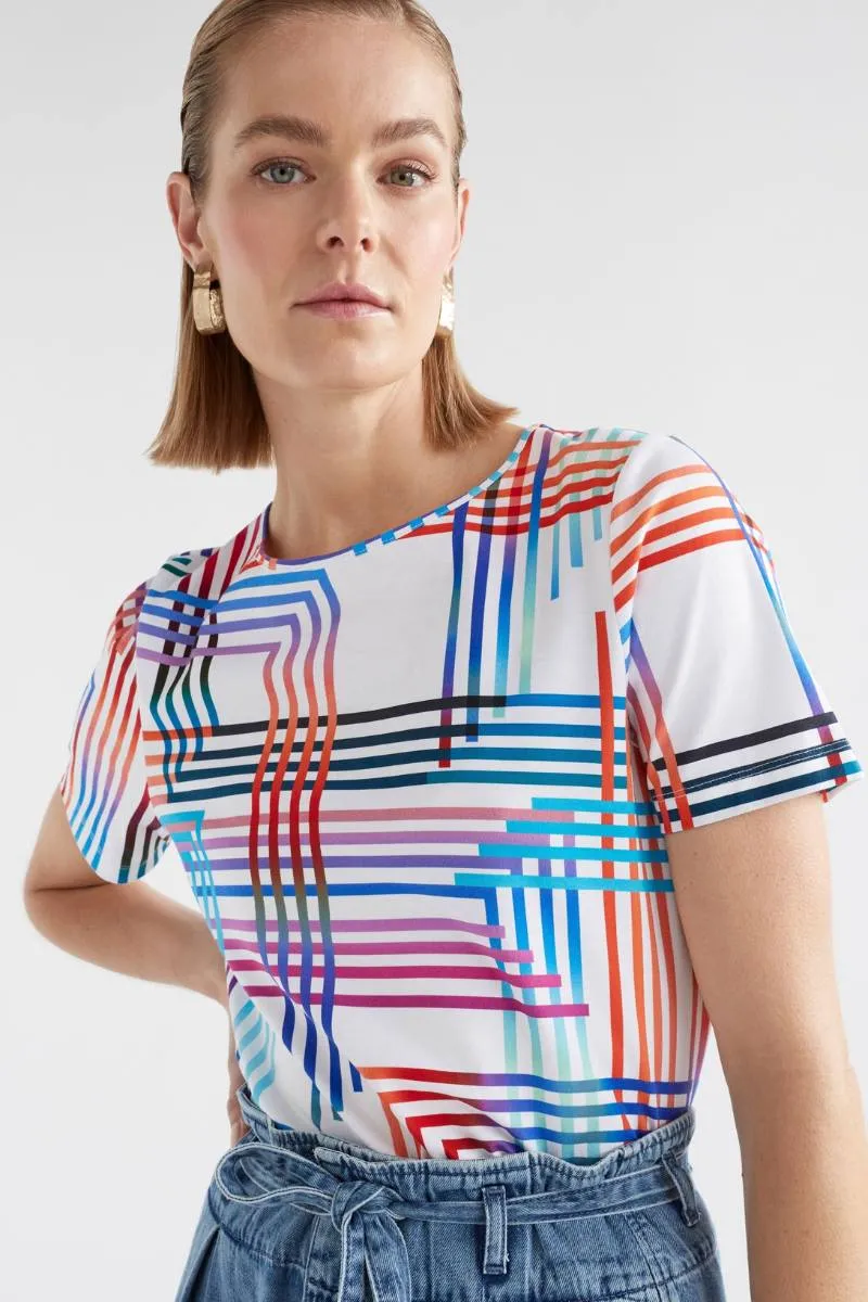Elk the Label Minnen Tshirt in White Ligheten Print