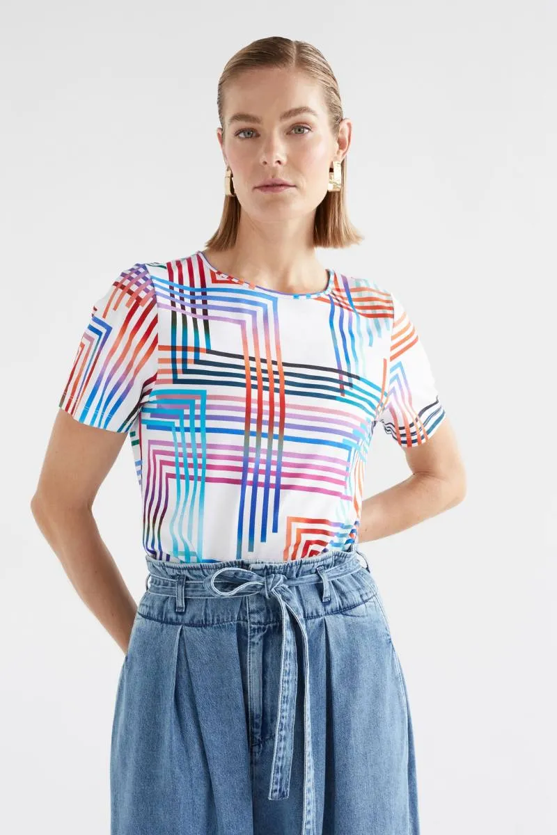 Elk the Label Minnen Tshirt in White Ligheten Print