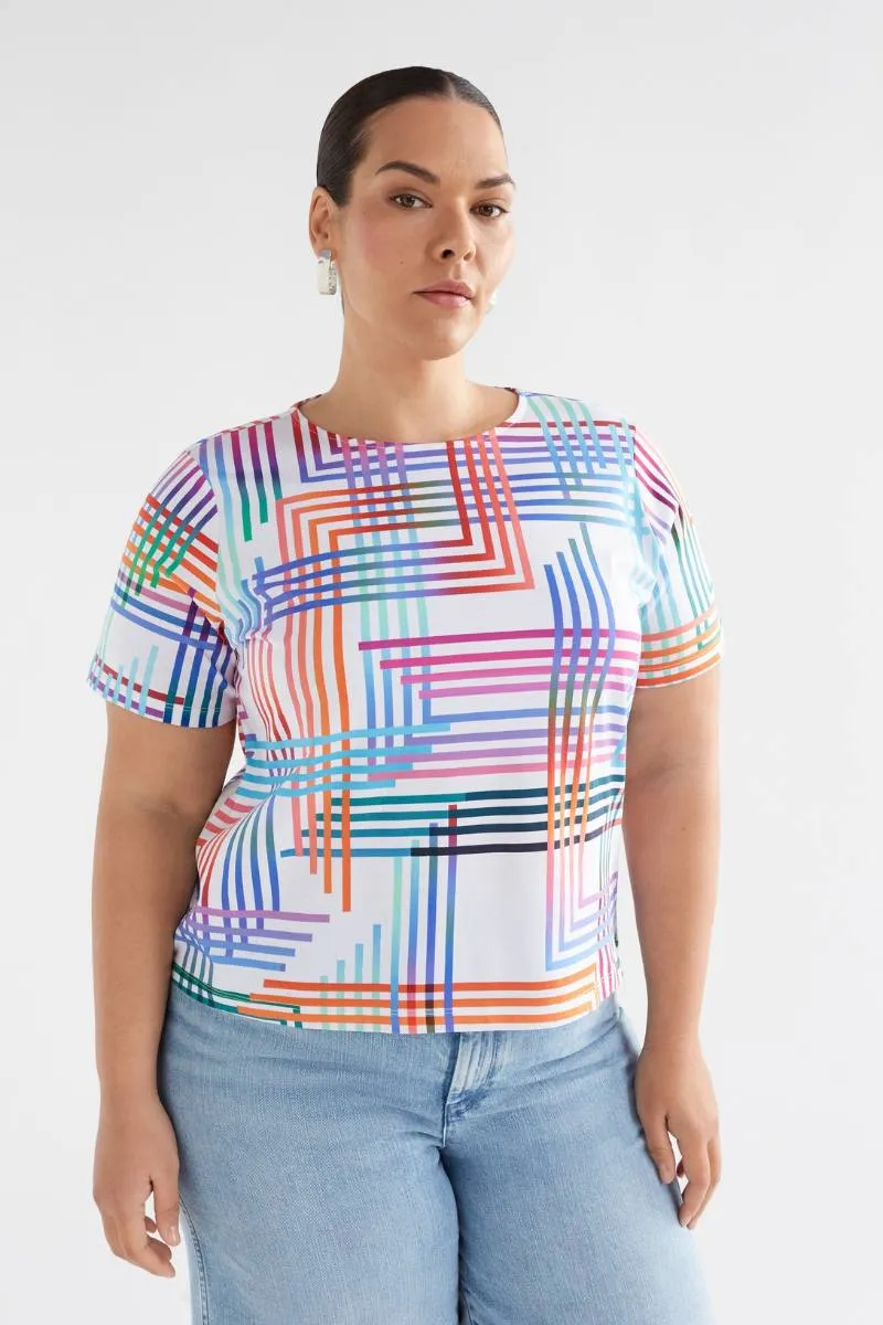 Elk the Label Minnen Tshirt in White Ligheten Print