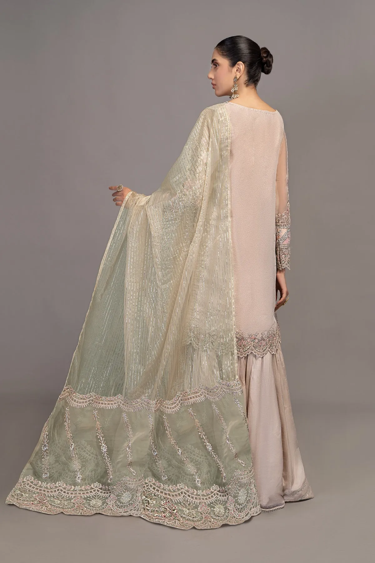 Embellished Pink Sharara Kameez Pakistani Party Dresses