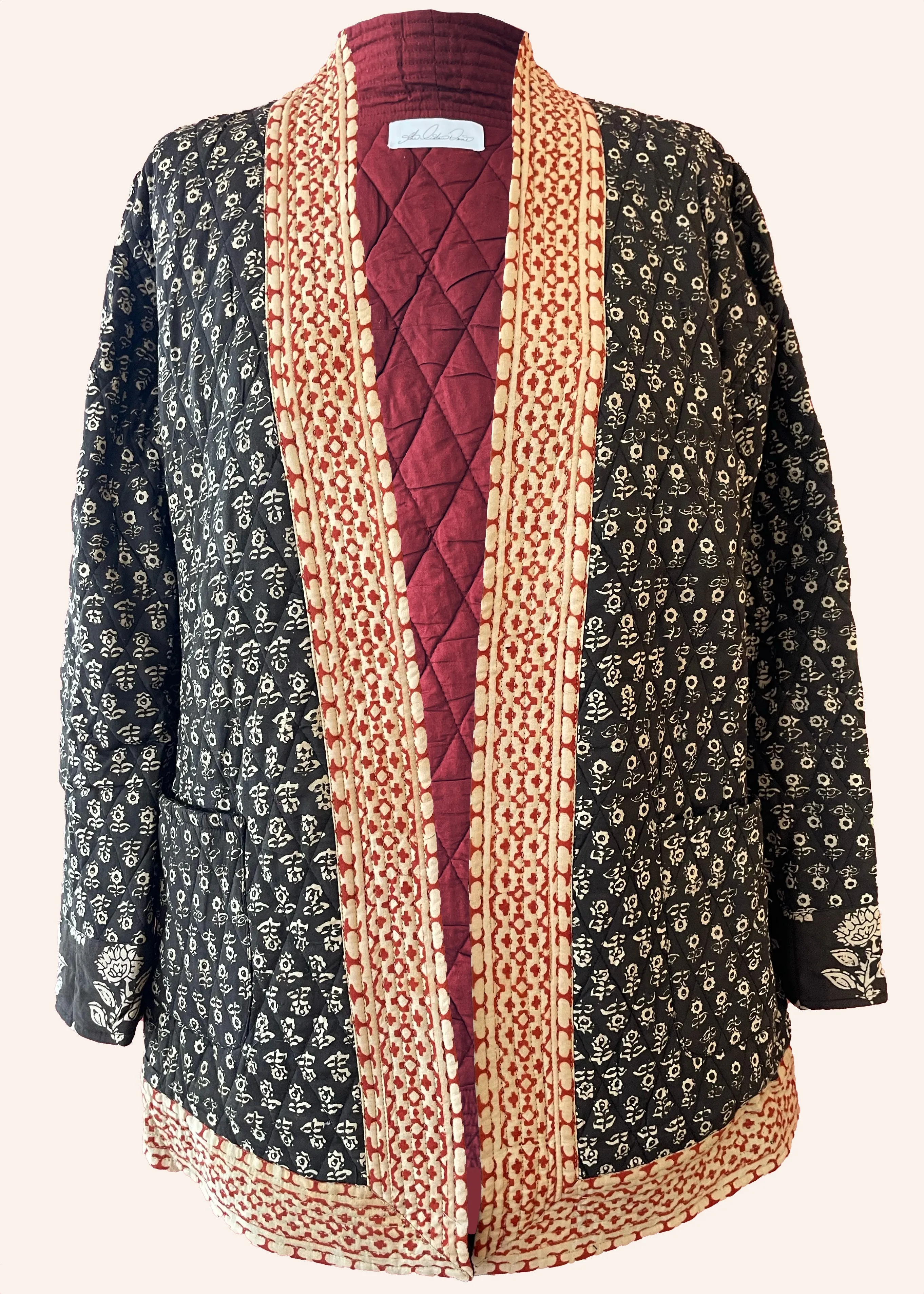 Eremurus Quilted Smoking Jacket ~ Charcoal