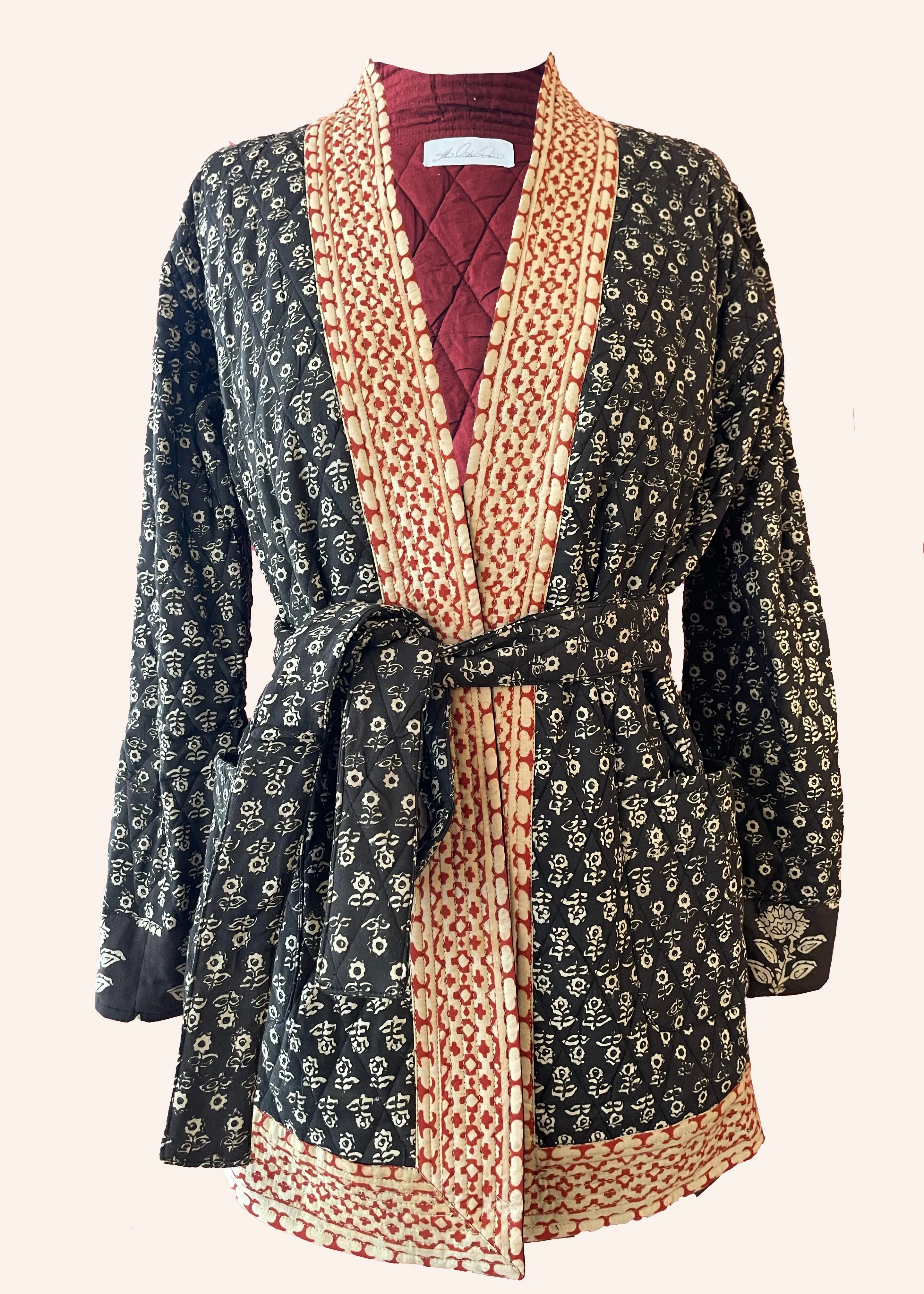 Eremurus Quilted Smoking Jacket ~ Charcoal