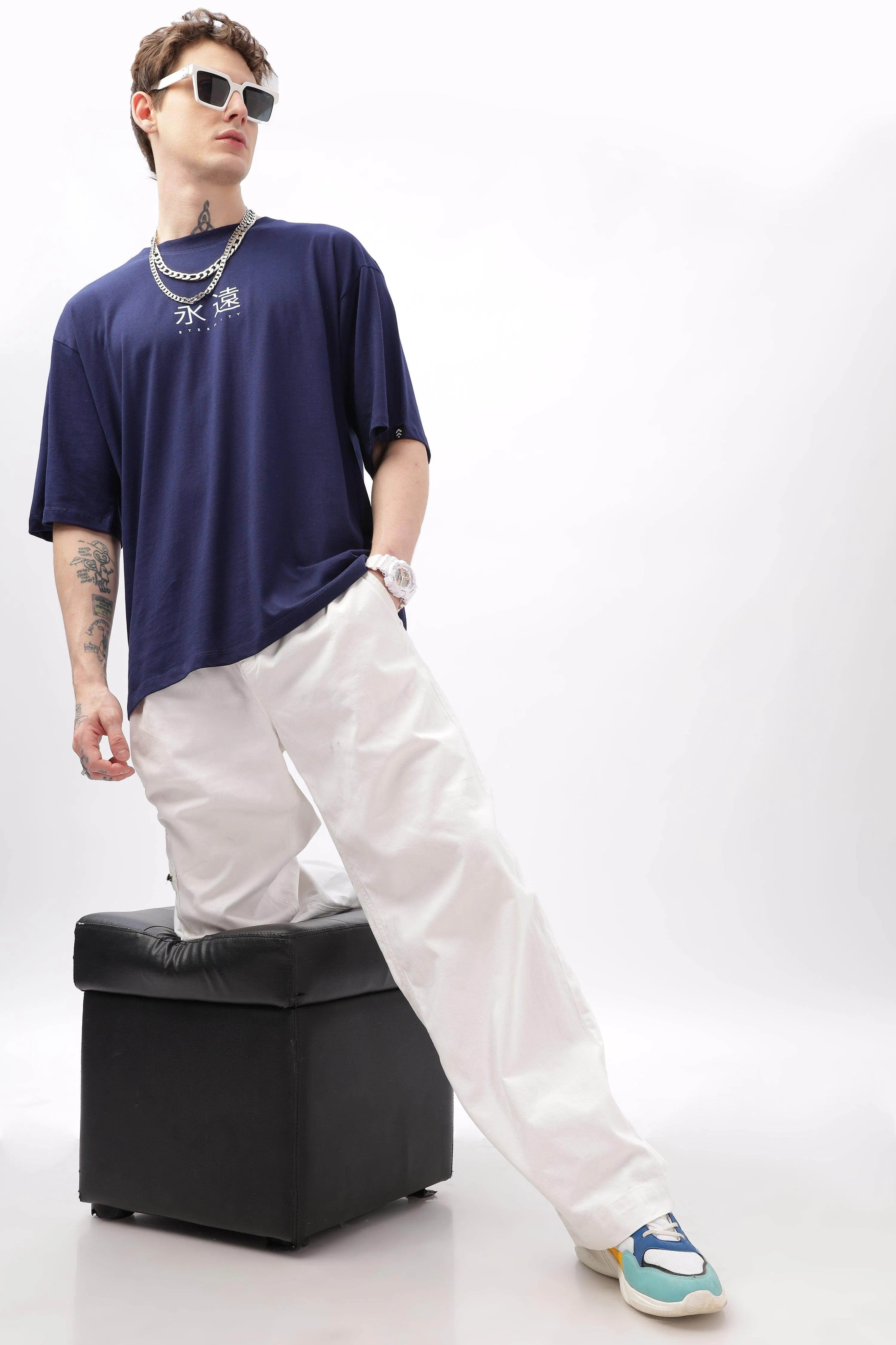 Eternity Navy Blue Oversized T-shirt