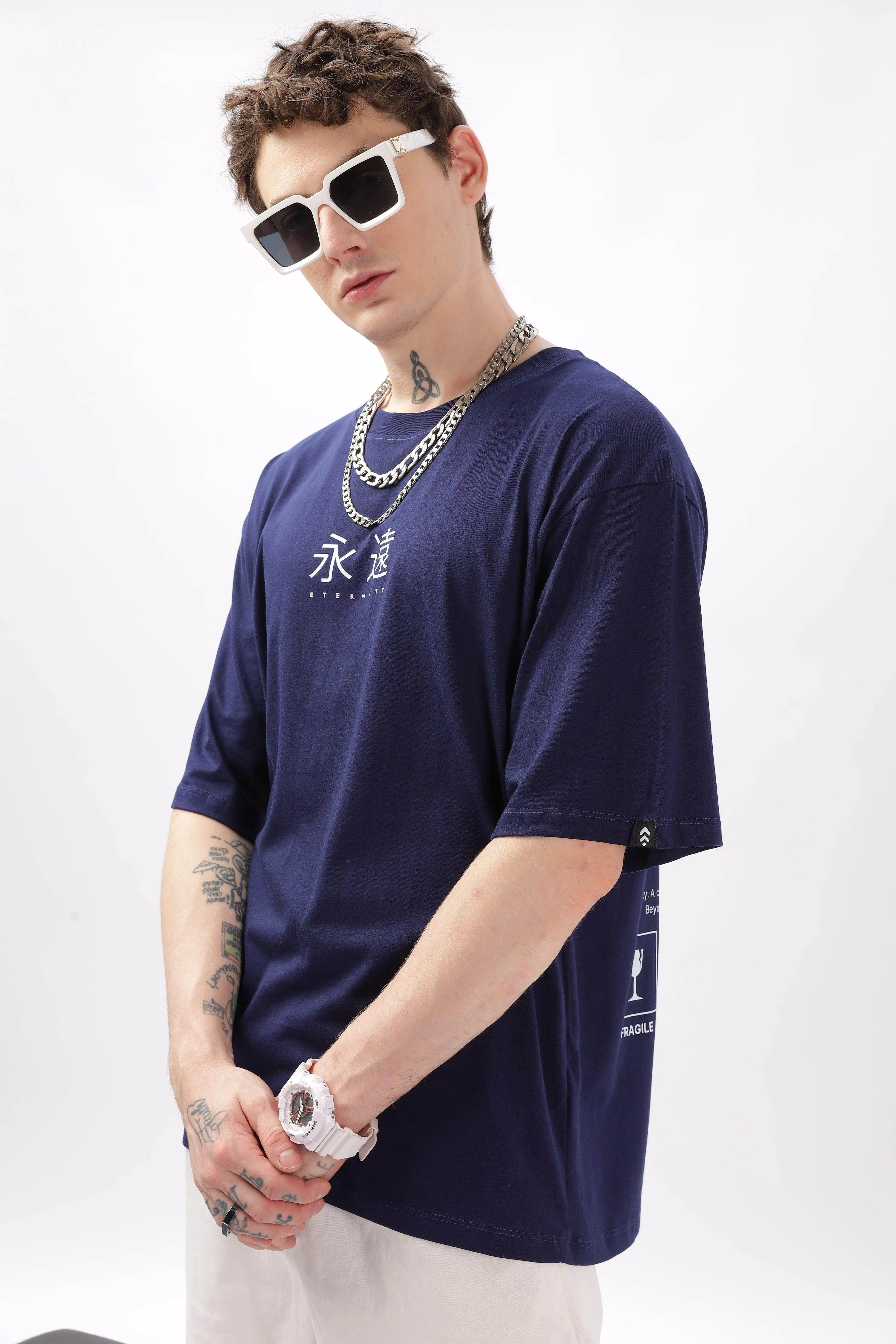 Eternity Navy Blue Oversized T-shirt
