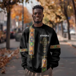 Ethiopia Saba Kemis Sweatshirt Lion Of Judah Black Color LT15