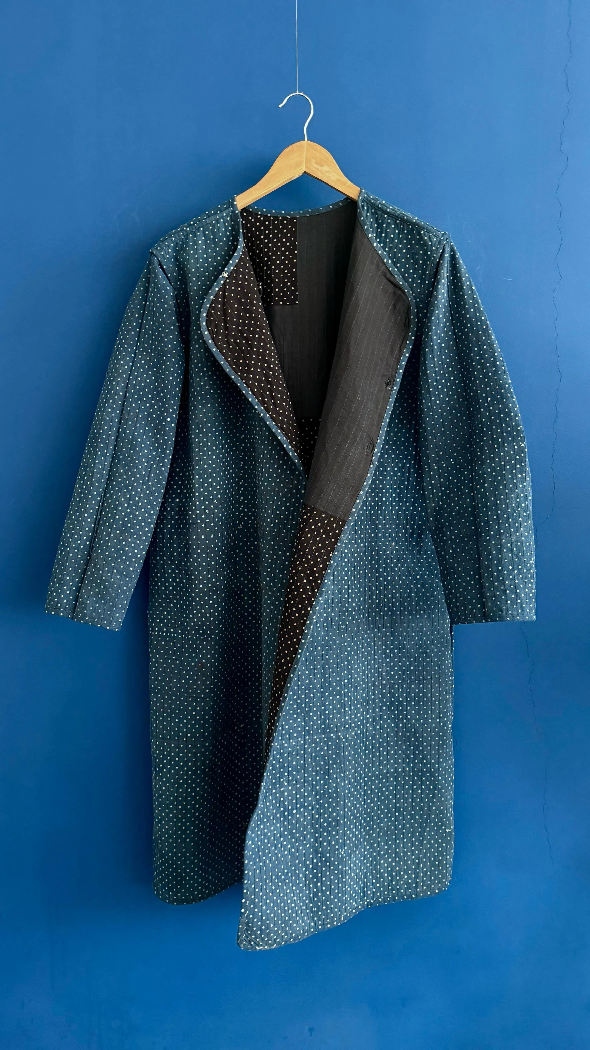 Europa Quilted Reversible Jacket - Indigo