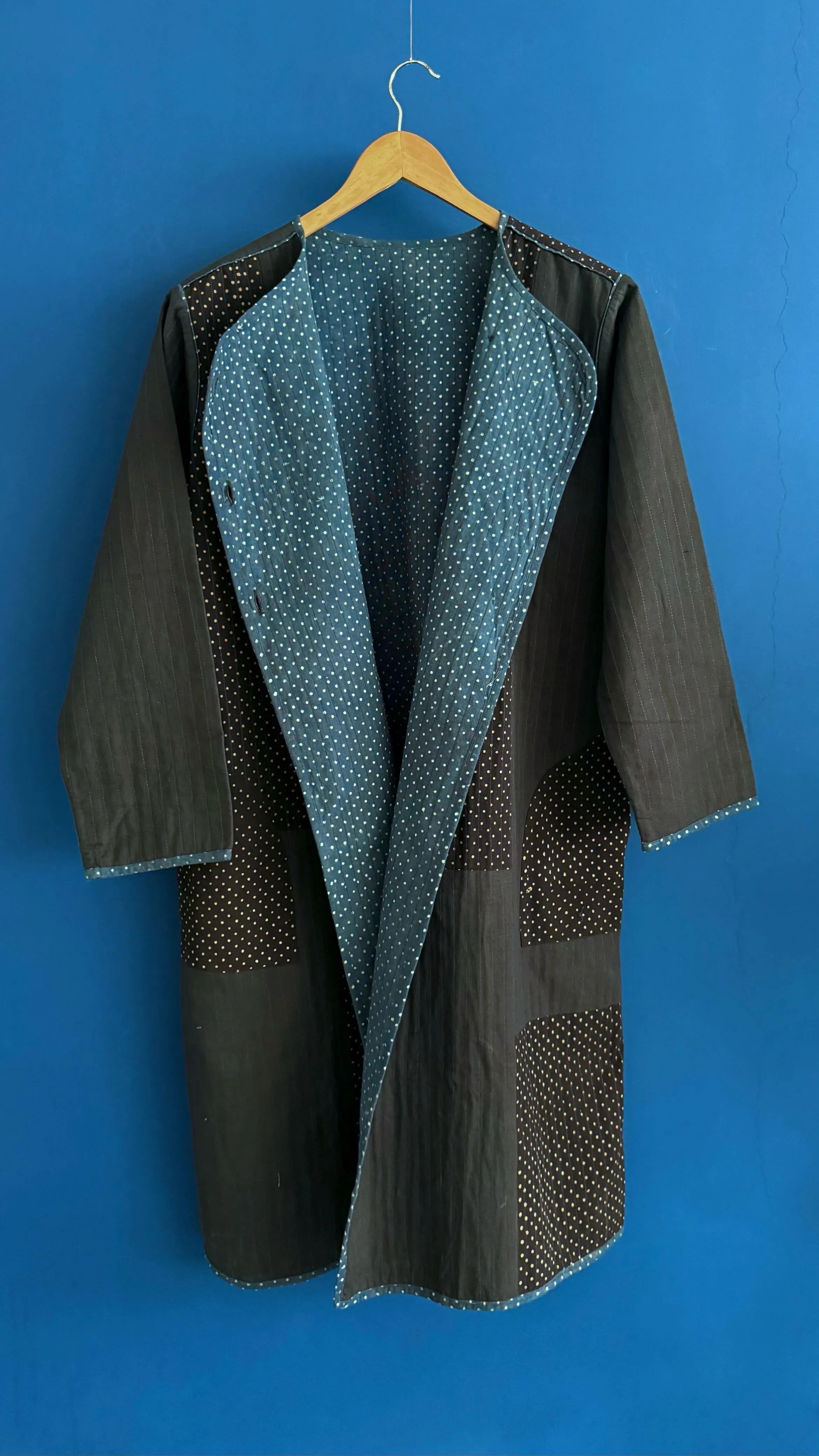 Europa Quilted Reversible Jacket - Indigo