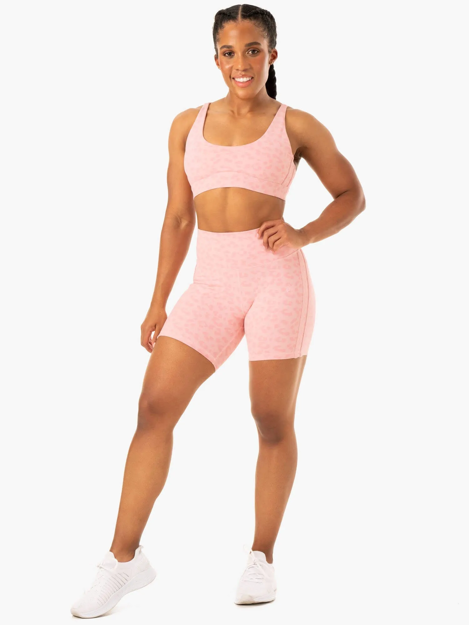 Evolution High Waisted Scrunch Shorts - Pink Leopard