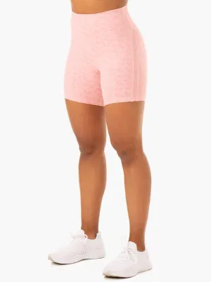 Evolution High Waisted Scrunch Shorts - Pink Leopard