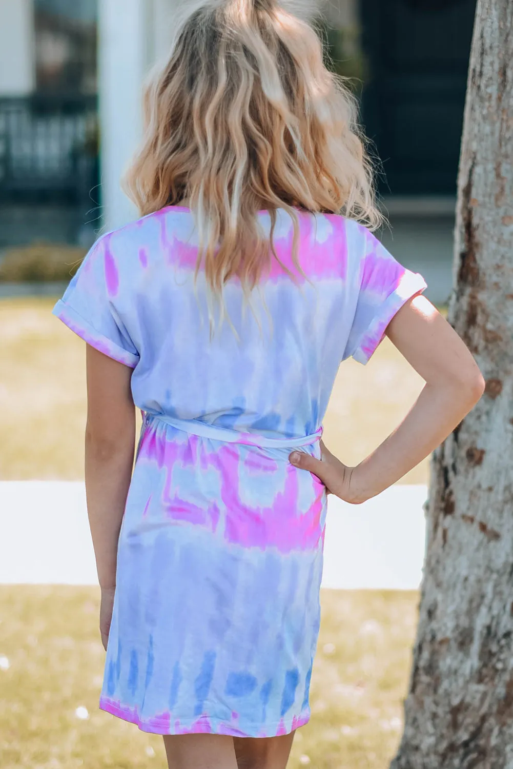 Family Matching Kid Multicolor Tie-dye T-shirt Dress
