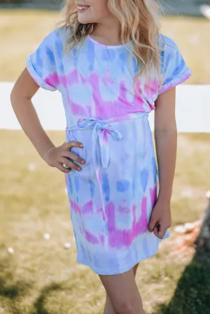 Family Matching Kid Multicolor Tie-dye T-shirt Dress