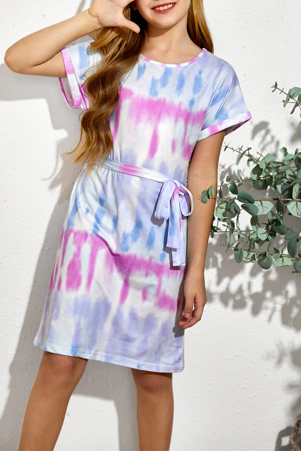 Family Matching Kid Multicolor Tie-dye T-shirt Dress