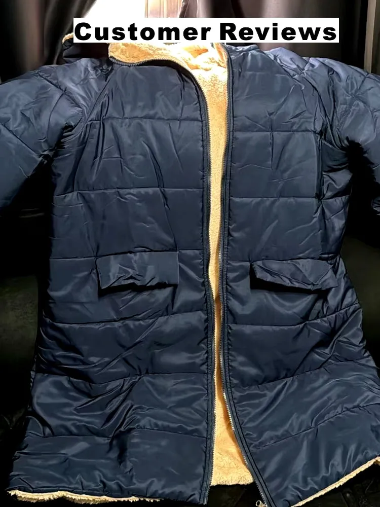 Fashion Winter Hooded Solid Reversible Thick Coat