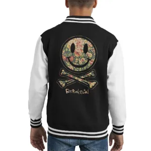 Fatboy Slim Floral Smiley And Crossbones Kid's Varsity Jacket