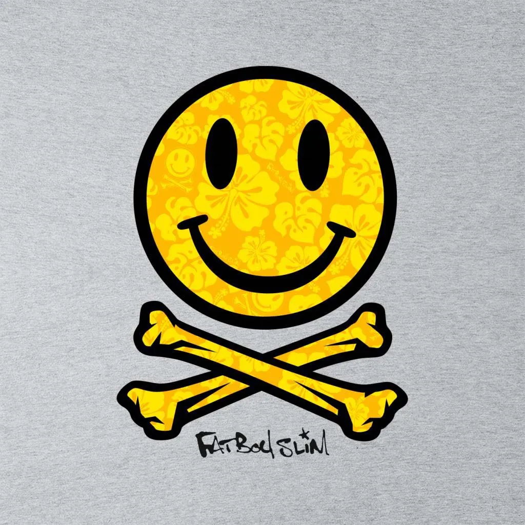 Fatboy Slim Flower Pattern Smiley And Crossbones Kid's Varsity Jacket
