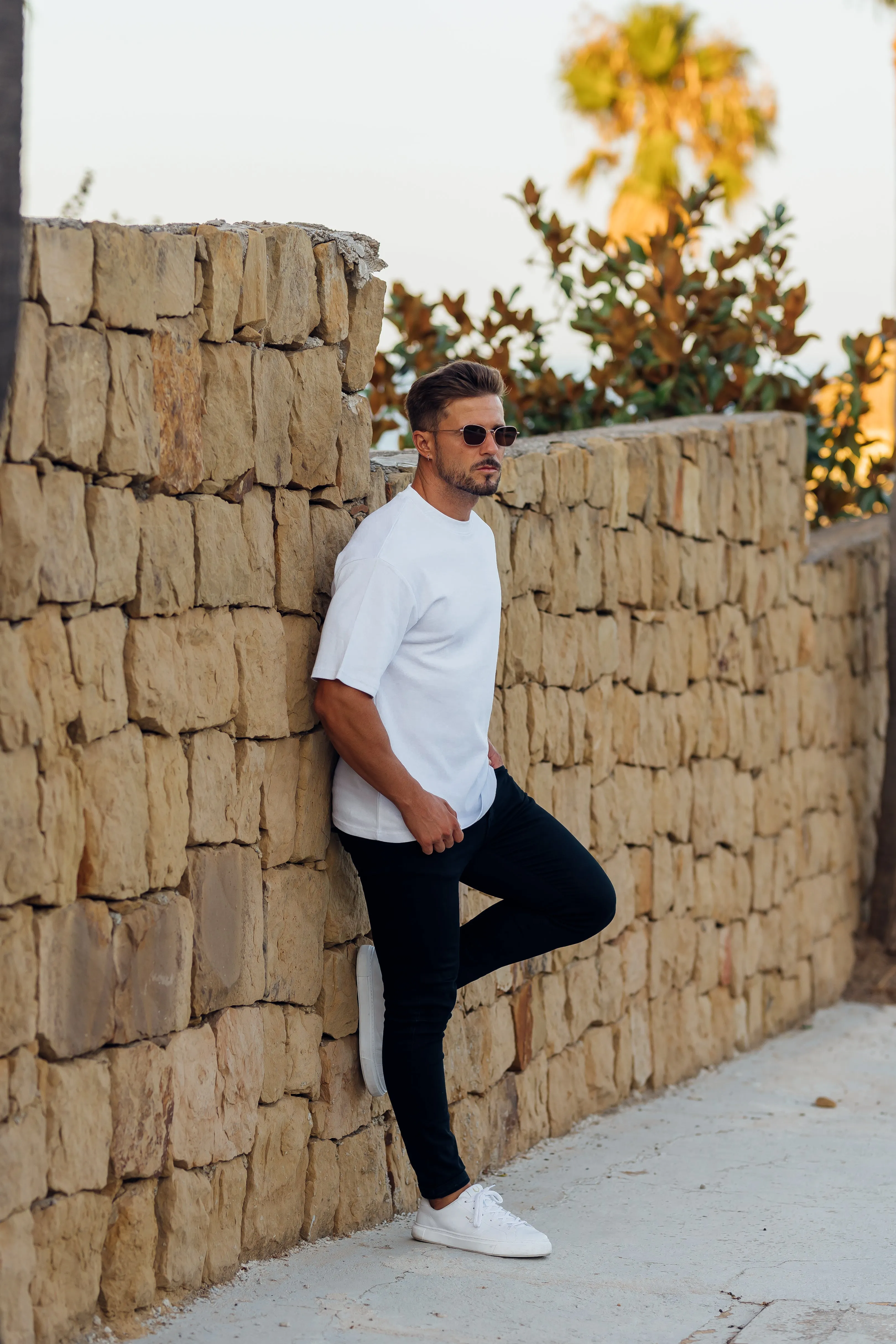 Father Sons Classic White Oversized Crew T Shirt - FSH831
