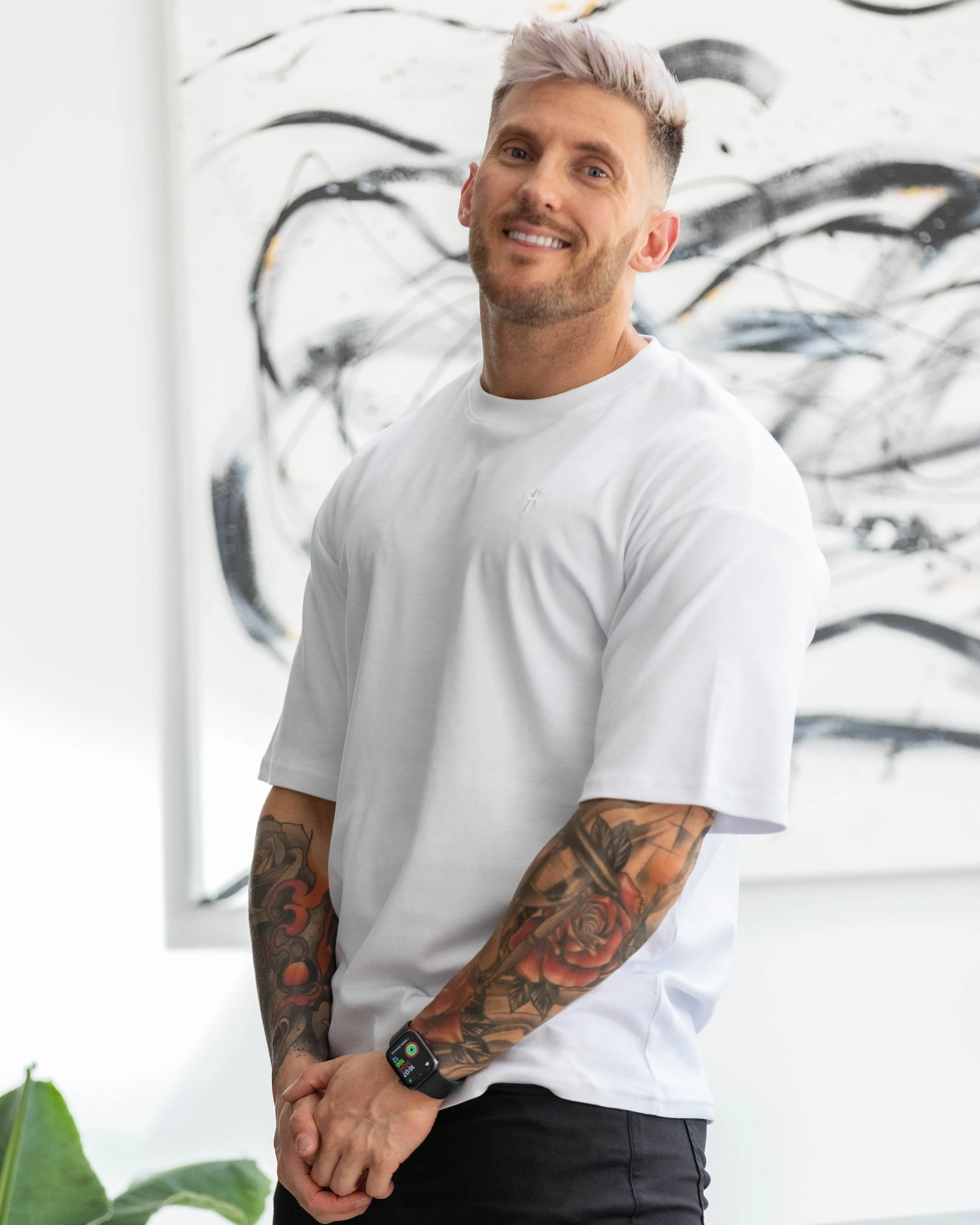 Father Sons Classic White Oversized Crew T Shirt - FSH831
