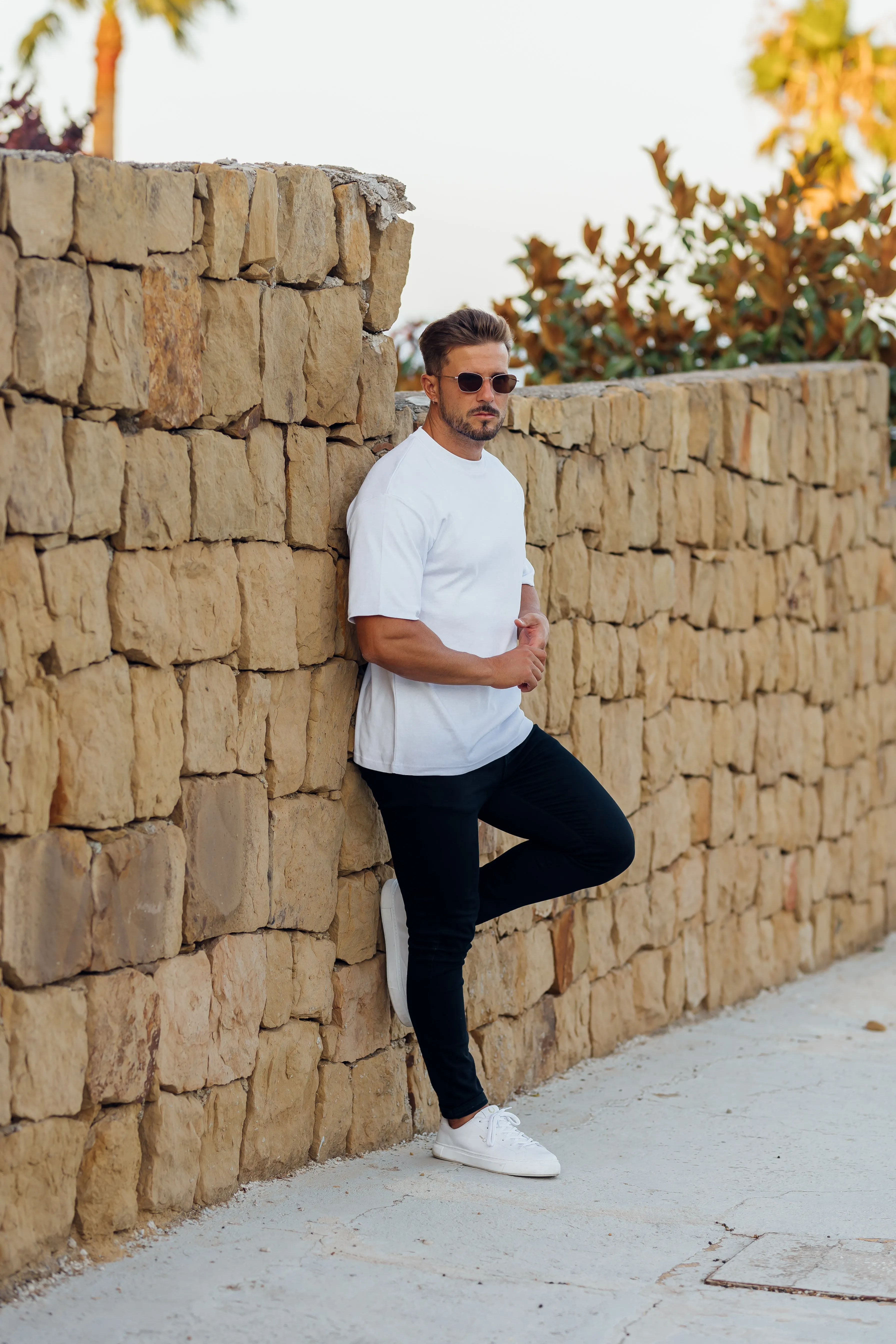 Father Sons Classic White Oversized Crew T Shirt - FSH831