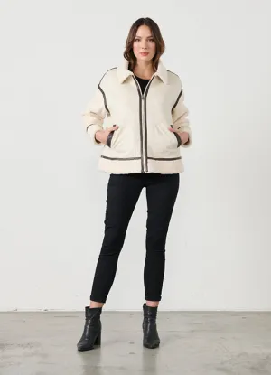 FAUX SUEDE & SHERPA JACKET