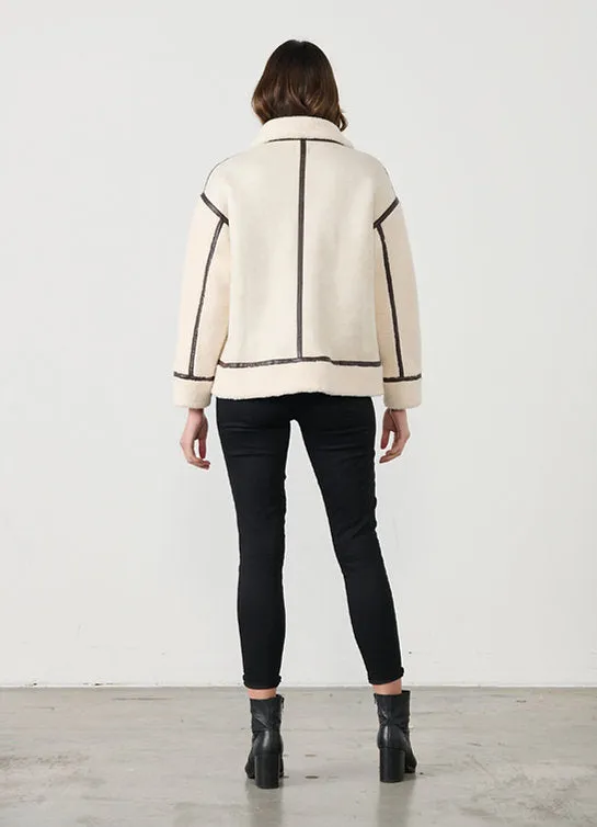 FAUX SUEDE & SHERPA JACKET