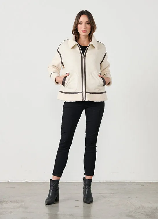 FAUX SUEDE & SHERPA JACKET