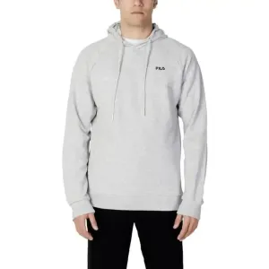 Fila Men's Grey Hooded Sweatshirt with Cotton-Polyester Blend