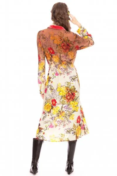 Floral Beauty Shirt-Dress - Frozen Dew Floral -