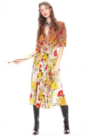 Floral Beauty Shirt-Dress - Frozen Dew Floral -