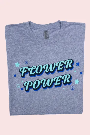 Flower Power Tee - Heather Grey