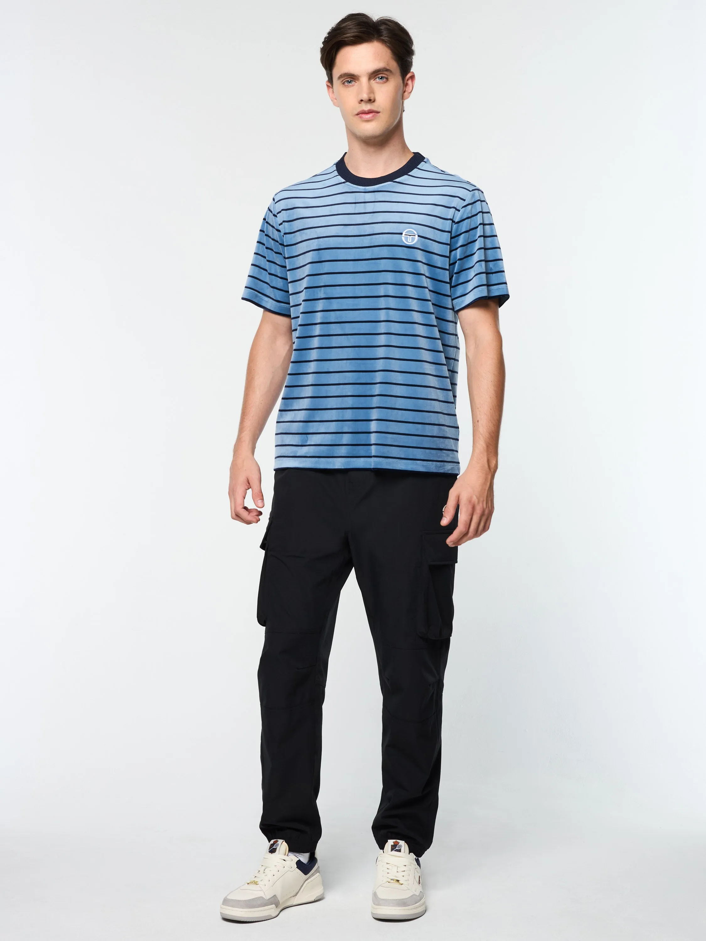 Foggia Velour T-Shirt- Coronet Blue