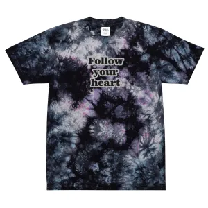 FOLLOW YOUR HEART Oversized tie-dye tee
