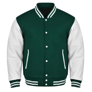 Forest Varsity Jacket - Green White