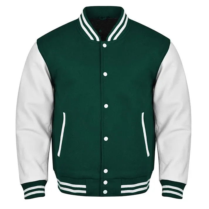 Forest Varsity Jacket - Green White