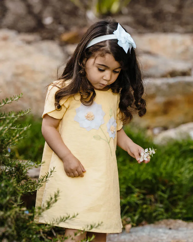 FOX & FINCH CANDY BLOSSOM FLOWER APPLIQUE DRESS