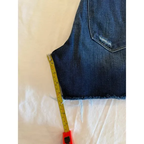 FRAME Le Tour Short Denim Shorts Raw Edge Cut Off Size 25 Women's