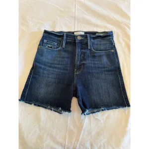 FRAME Le Tour Short Denim Shorts Raw Edge Cut Off Size 25 Women's