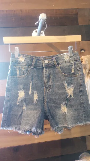 Frayed Ends Denim Shorts