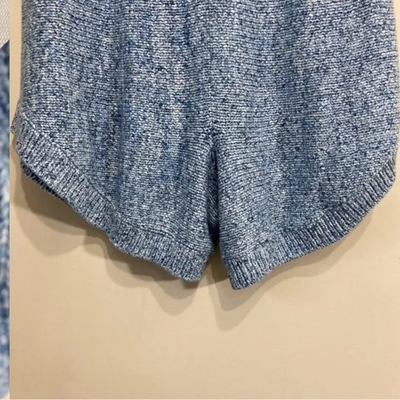 Free People Cruising Sweater Shorts Knit High Waisted Loose Blue Sz Medium New