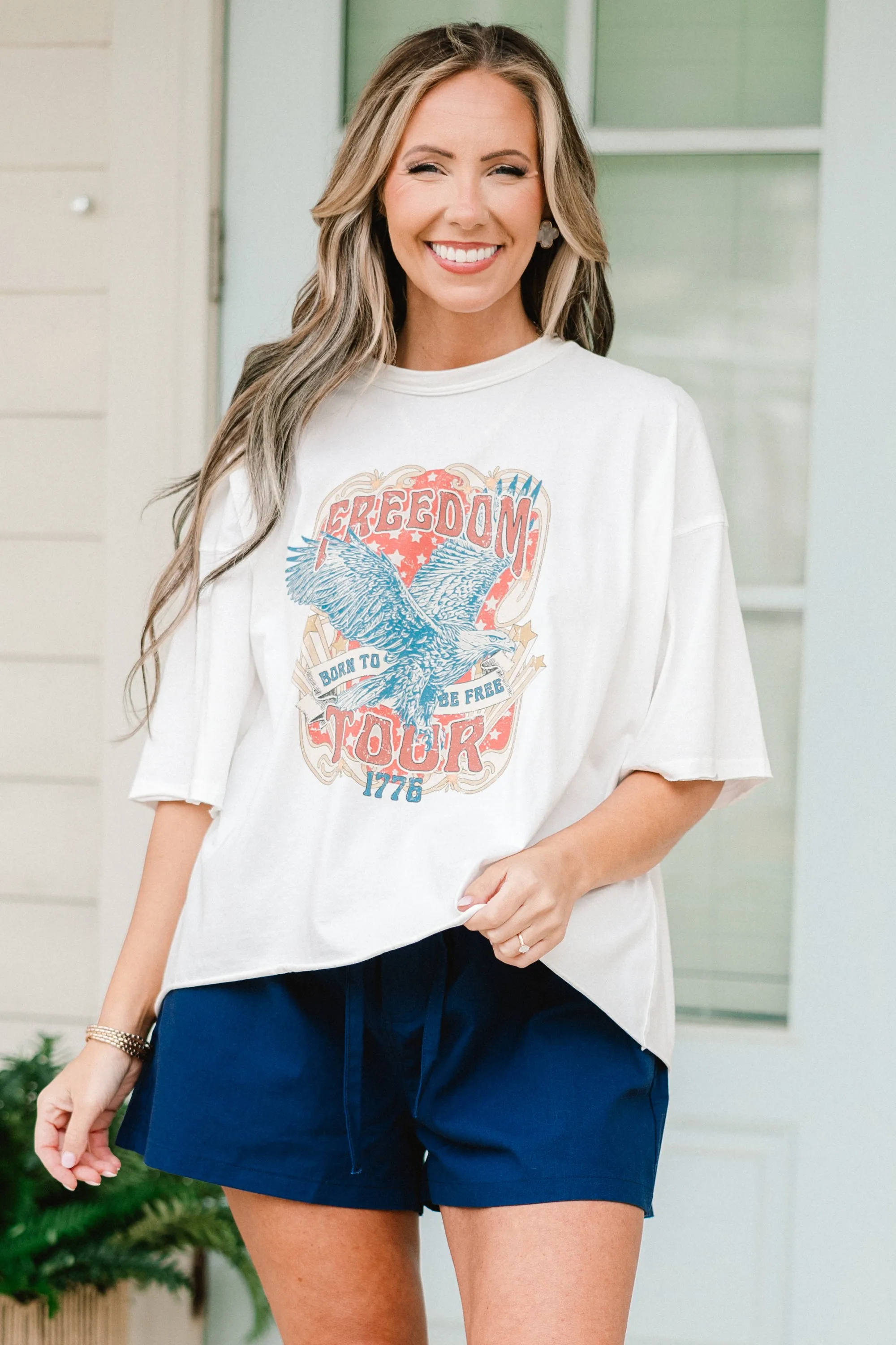 Freedom Vintage Wash Tee, White